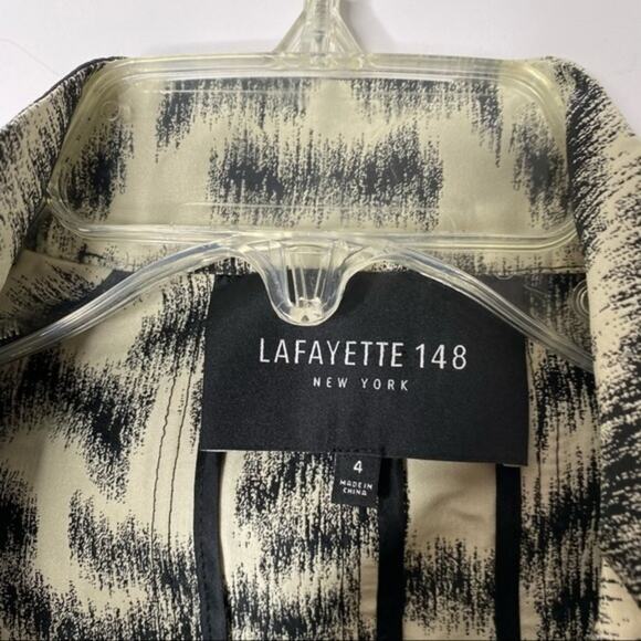 Lafayette 148 New York Black & Cream Zebra Inspired Print Blazer Size 4 - Picture 3 of 6
